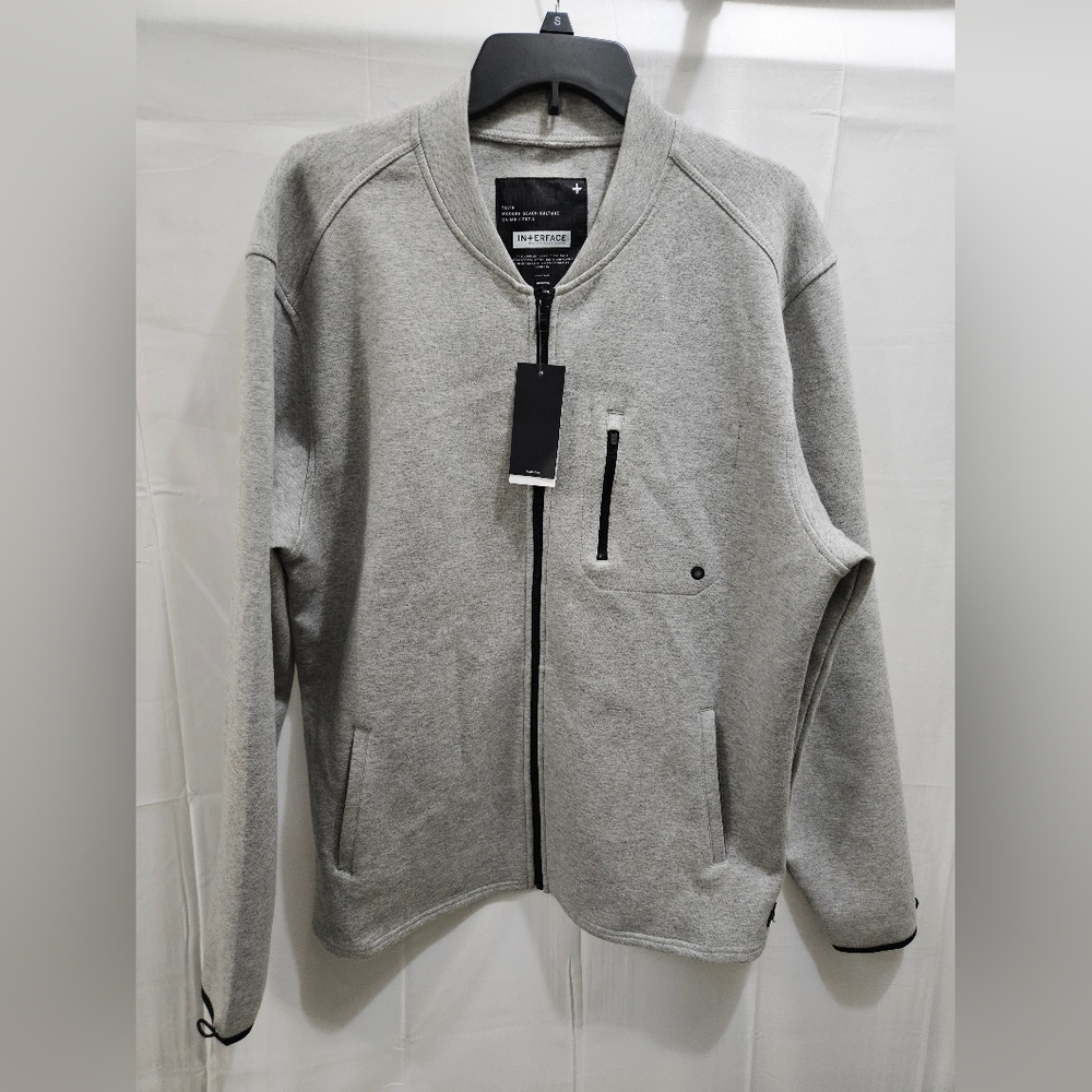 Tavik Men's Light Gray Zip Up Sweater